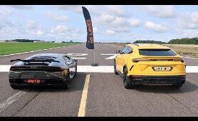 DRAG RACE! LAMBORGHINI URUS VS HURACAN!