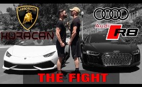 LAMBORGHINI HURACAN SPYDER VS  AUDI R8 V10 PLUS | RACE CARS